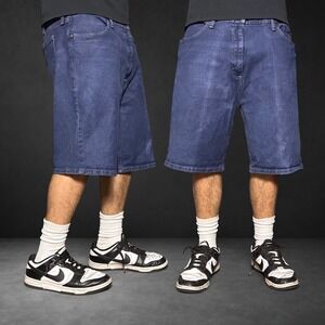 Wrangler Premium Quality Blue Denim Shorts Skater Y2K Baggy Size 38